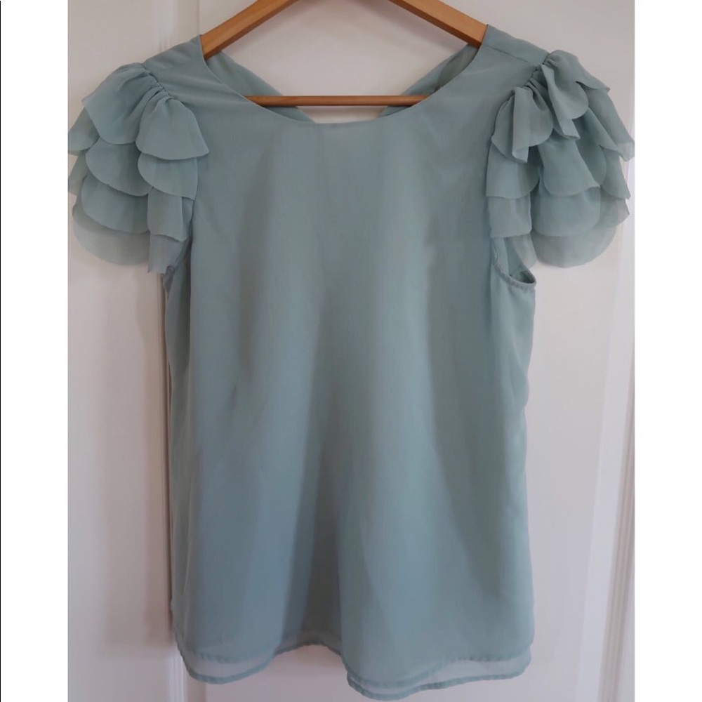 Sheer jade blouse